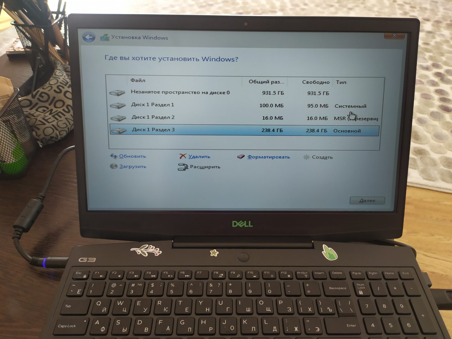 Установка windows 10 на ноутбук dell g3